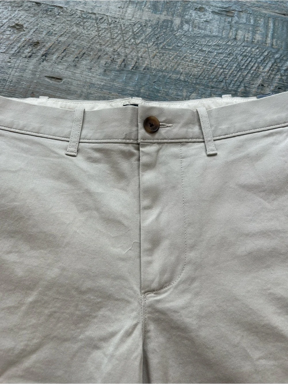 J. Crew Men's Flat Front Chino Shorts in Light Tan Stone Color